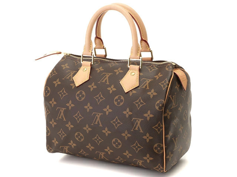 Louis Vuitton Brown Monogram Speedy Leather Brown